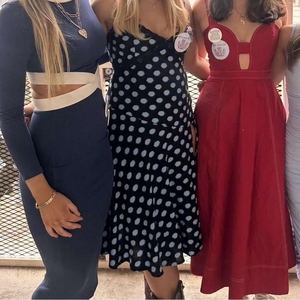 Gameday Polka Dot Midi Dress
